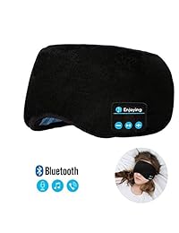 Máscara de ojo de dormir con Bluetooth, Mestron Upgrade Sleeping Travel Music Eye Cover 4.2 Bluetooth auriculares con micrófono, manos libres música Sleep Eye sombras auriculares lavables (negro)