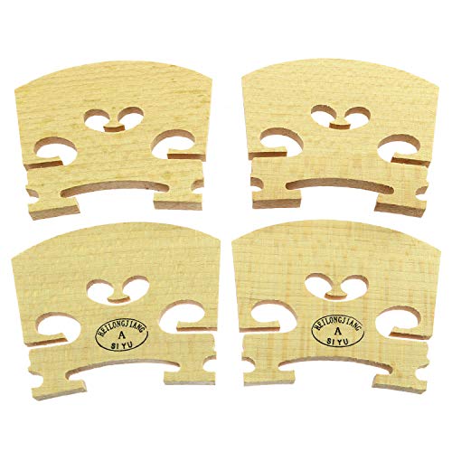 Longdex Violin Bridge 4PCS 4/4 Full Size Violin Bridge Maple High Qualit Violin Parts - Thumbnail 4