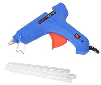 GLUN 80W 80 Watt Hot Melt Glue Gun With Glue Sticks (Blue On Off Switch With 5 Sticks)