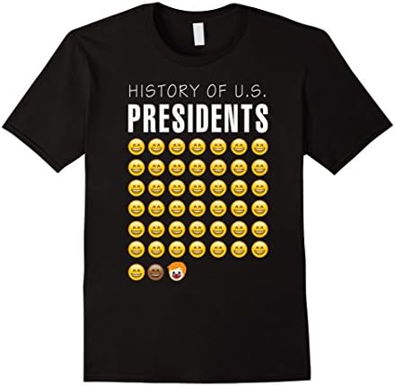 Mens History Of Us Presidents T-Shirt XL Black