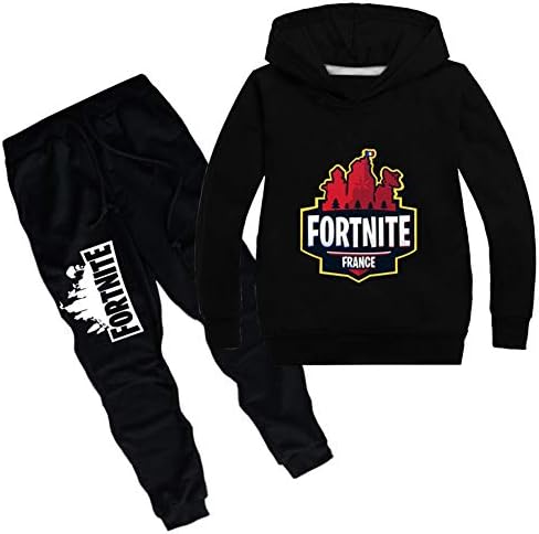 SMCLOTH Fortnite Hoodie Crewneck with Pocket Hooded Sweatshirt and Pant Set for Kids10