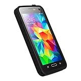 Galaxy S5 Waterproof Case, iThrough Waterproof, Dust Proof, Snow Proof, Shock Proof Case with Touched Transparent Screen Protector, Heavy Duty Protective Carrying Cover Case includes a 3.5mm AUX Cable for Galaxy S5 (Black)