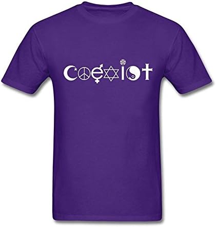 Clarkest Original Coexist Symbols for Mens O-Neck Purple L
