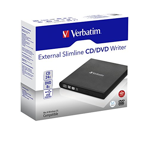 Verbatim-External-CD-DVD-Writer-Compact-Slimline-USB-Powered--Mac-PC-Compatible-Black