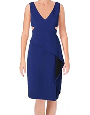 Women's Illusion Cutout Sheath Dress Blue 4