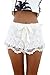 SUNNOW Womens Sexy Elastic Openwork Celeb Lace Crochet Bow Shorts Mira Hot Pants