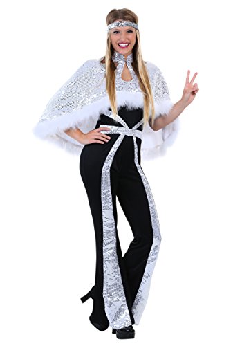 Fun Costumes womens Plus Size Women's Dazzling Silver Disco Costume
