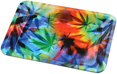 Galaxy Metal Rolling Tray - 7" x 5" (Galaxy) (Leaves)