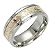 FeixingJewelry Glow in The Dark Gold Batman 316L Titanium Stainless Steel Silver Ring Band