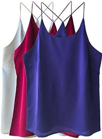 Womens Silk Satin Camisole Cami Plain Strappy Vest Top Sleeveless Blouse Tank Shirt