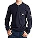 Rasco Men's Henley T-Shirt: Pre-Washed FR Knit for Comfort - ATPV 10cal/cm2 - CAT 2 - Great for Oil, Gas, Electrical, Welding - Machine Washable - Certified for Safety - Navy