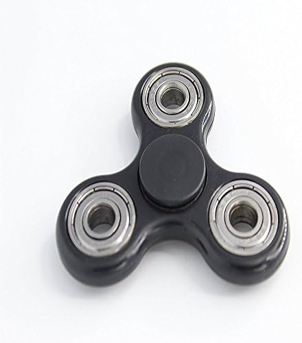 Tri-Spinner Fidget EDC FocusToy Stress Reducer-Perfect For ADHD Adults and kids with Autism, relieves anxiety and boredom - Art Nile (Black)