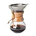 Comfify Pour Over Coffee Maker with Borosilicate Glass Carafe and Reusable Stainless Steel Permanent Filter Manual Coffee Dripper Brewer with Real Light Brown Wood Sleeve - 30 oz. - Free E-Book
