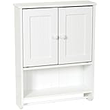 Zenna Home Cottage Bathroom Wall Cabinet, with Towel Bar, White