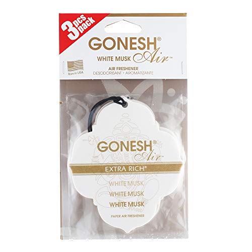 GONESH(ガーネッシュ)ペーパーエアフレッシュナー(吊り下げ型芳香剤)ホワイトムスク(シャボンの香り)3個パック