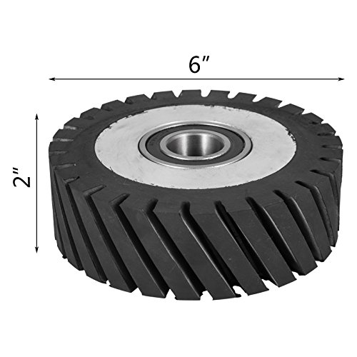 Happybuy 6x2inch Belt Grinder Rubber Wheel Serrated Rubber Contact