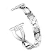 Hero Iand Compatible for Amazfit Bip Bands, 20mm Bling Rhinestone Metal Bracelet Replacement Wristband for Xiaomi Huami Amazfit Bip Youth Smart Watch Band Accessories Strap (Silver)