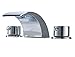 Greenspring Bathroom Faucet 3 Hole Chrome LED Light Widespread Waterfall 2 Handle for Sink Modern Lavatory Commercial Bath Vanity Faucets 8 Inch Brass Mixer Tap Supply Line
