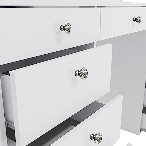 Boahaus Orla Modern Makeup Vanity Desk with Light Bulbs Builtin, USB