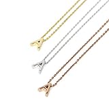 Me Plus Petite Initial Letter Alphabet Pendant Charm Gold Dipped Necklace Gold Silver Rosegold (23 Letters)