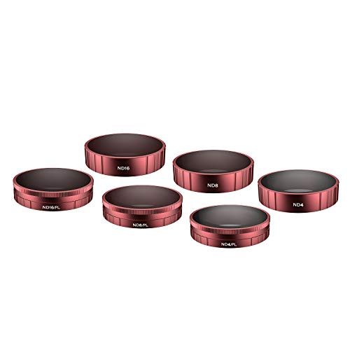 Skyreat Camera Lens ND Filters Set 6 Pack-(ND4, ND8, ND16, ND4PL, ND8PL, ND16PL) Compatible with DJI Osmo Action Accessories