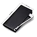 William POLO Men's Genuine Leather Bifold Long Purse Business Clutch Bag Mens Billfold Wallet ID Credit Card Holder Money Clip POLO111 Black