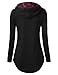 WAJAT Women's Plaid Funnel Neck Color Contrast Pullover Hoodie Top