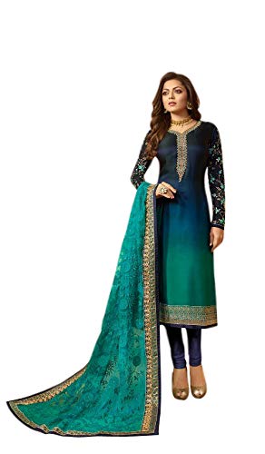 fabzara new blue color embroidered party wear designer salwar suit womens