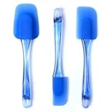 Samchef Stylish & Flexible 3-Piece Transparent Silicone Spatula Set (Blue)