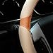 ABN Brown PVC Leather Steering Wheel Cover, 14.75-15” Universal Fit 15-Inch, Two-Toned