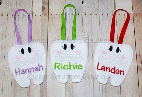 Amazon Com Tooth Fairy Pouch Hanging Hanger Teeth Name