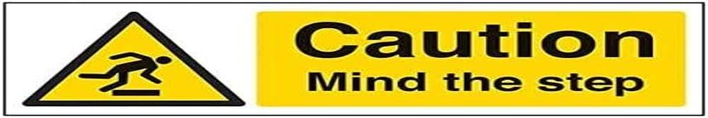 V Safety Warning General - Caution Mind the Step - 450 x 150 mm Safety Sign — image 1