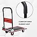 Push Cart Dolly AFT PRO USA Push Platform Truck Folding Rolling Flatbed Cart 360 Degree Swivel Wheels Foldable Handle (RED, 660LB)