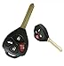 KEMANI New Uncut Blank Remote Keyless Fob Key Case Shell Repair Compatible with 2006-2010 Toyota Corolla Matrix Yaris RAV4 Avalon 4 Buttons No Chips Inside