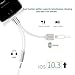 2 in 1 Lightning Adapter for iPhone 7 / 7 Plus,iphone 7 / 7 Plus adapter,Lightning to 3.5mm Aux Headphone Jack Charger Adapter iphone 7 / 7 Plus Adapter-Sliver