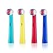 Kids Brush Heads Compatible with Oral-B Power Toothbrush, Red, Blue, Yellow & Teal Colors - Pack of 4
