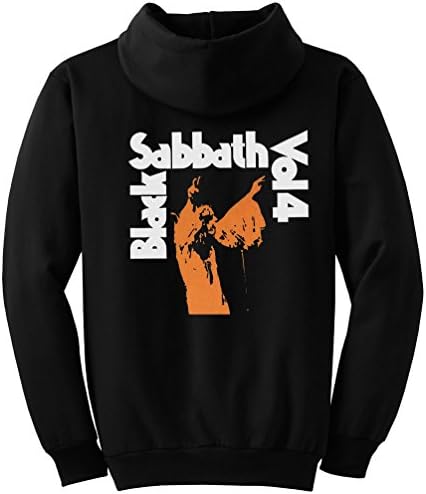 Mens Black Sabbath Vol 4 Pull Over Hooded Sweatshirt, Black, Large
