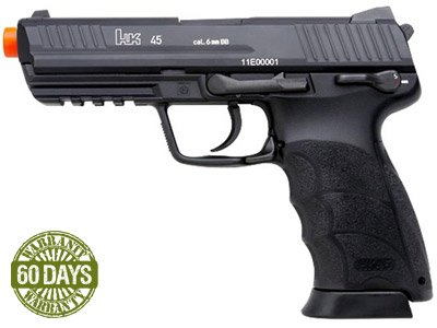 HK Heckler & Koch HK45 GBB Green Gas Powered Blowback 6mm BB Pistol Airsoft Gun, Black, HK45 GBB Full Size
