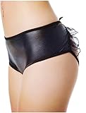 RwalkinZ Women's Butter Fly Leatherette Boxer Briefs Black Panties Boy Shorts