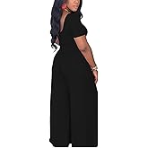 2 Piece Outfits for Women Sexy Backless Short Sleeve Crop Top High Waist Wide Leg Long Pant Sets Tracksuit Sport Set