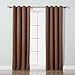Best Home Fashion Closeout Basic Thermal Insulated Blackout Curtains - Antique Bronze Grommet Top - Chocolate - 52