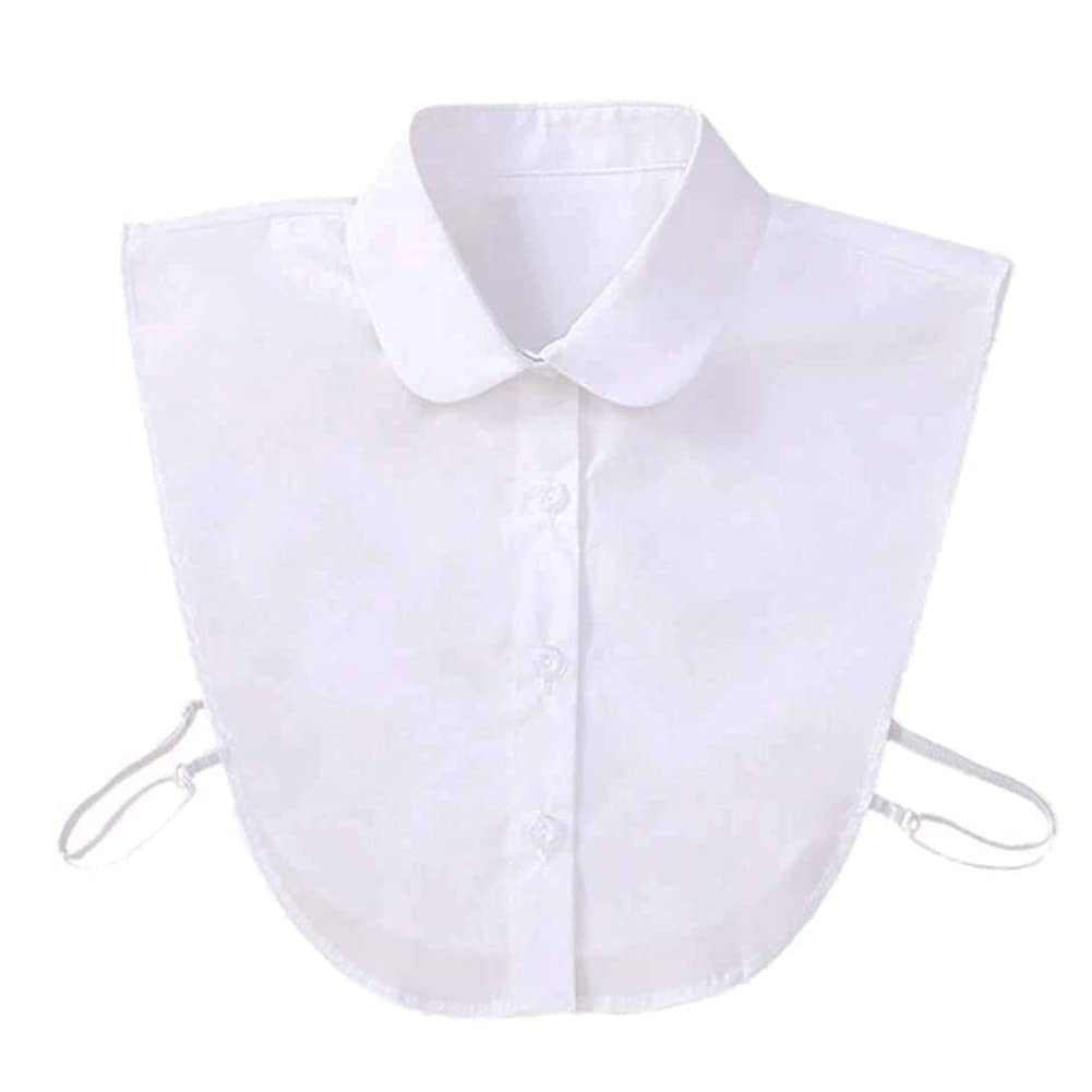 Joyci Fake Collar Detachable Half Shirt False Collar Solid Color Pointed Doll Peter Pan Blouse Dickey for Women Favors