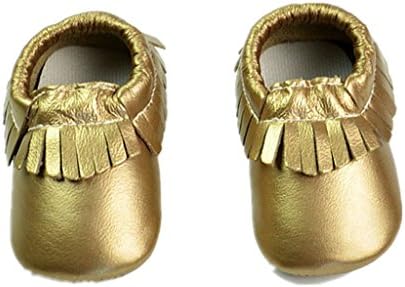 Nasbach Baby Tassel Soft Sole Leather Toddler Prewalker Shoes brilliant golden 18-24 months