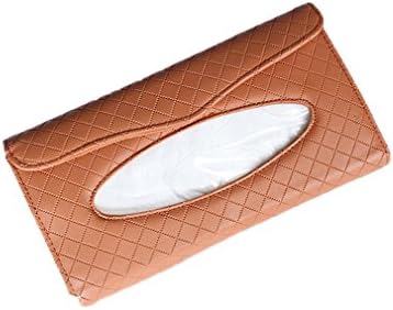 FancyAuto Car Sun Visor Tissue Box PU Leather Auto Accessories Tissue Clip Napkin Holder 4 Colors for Choose (Khaki)