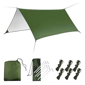 LAMA Hangmat Regen Fly Tent Tarp, [3m x 3m] Hangmat Tent Tarp Waterdicht Winddicht Sneeuwdicht Camping Shelter Draagbare…
