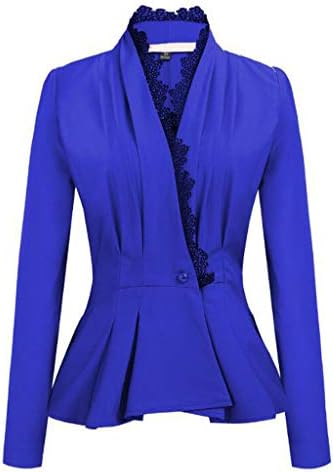 KUDICO Suit Jacket Womens Casual Lightweight Slim V Neck Lace Collar Long Sleeve Elegant Blazer Coat Outerwear