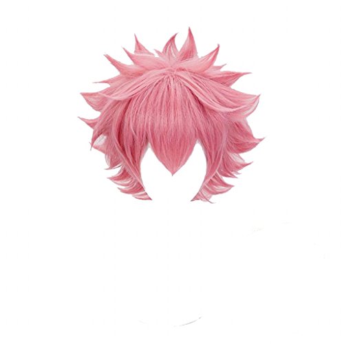 AniÂ·Lnc Anime Cosplay Wig Women Girls  Short Pink Hair Synthetic Wigs with free Cap