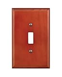 Leviton 89201-CHR 1-Gang Toggle Switch Wallplate, Cherry Wood