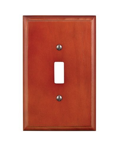 Leviton 89201-CHR 1-Gang Toggle Switch Wallplate, Cherry Wood
