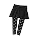 Weixinbuy Kid Baby Girl Wool Polka Dot Culotte Legging Trousers Pantskirt (6-7 Years, black)